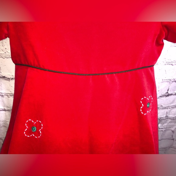 Florence Eiseman Velvet Red Dress Empire Waist Short Sleeves Christmas Party Fun - Picture 4 of 6